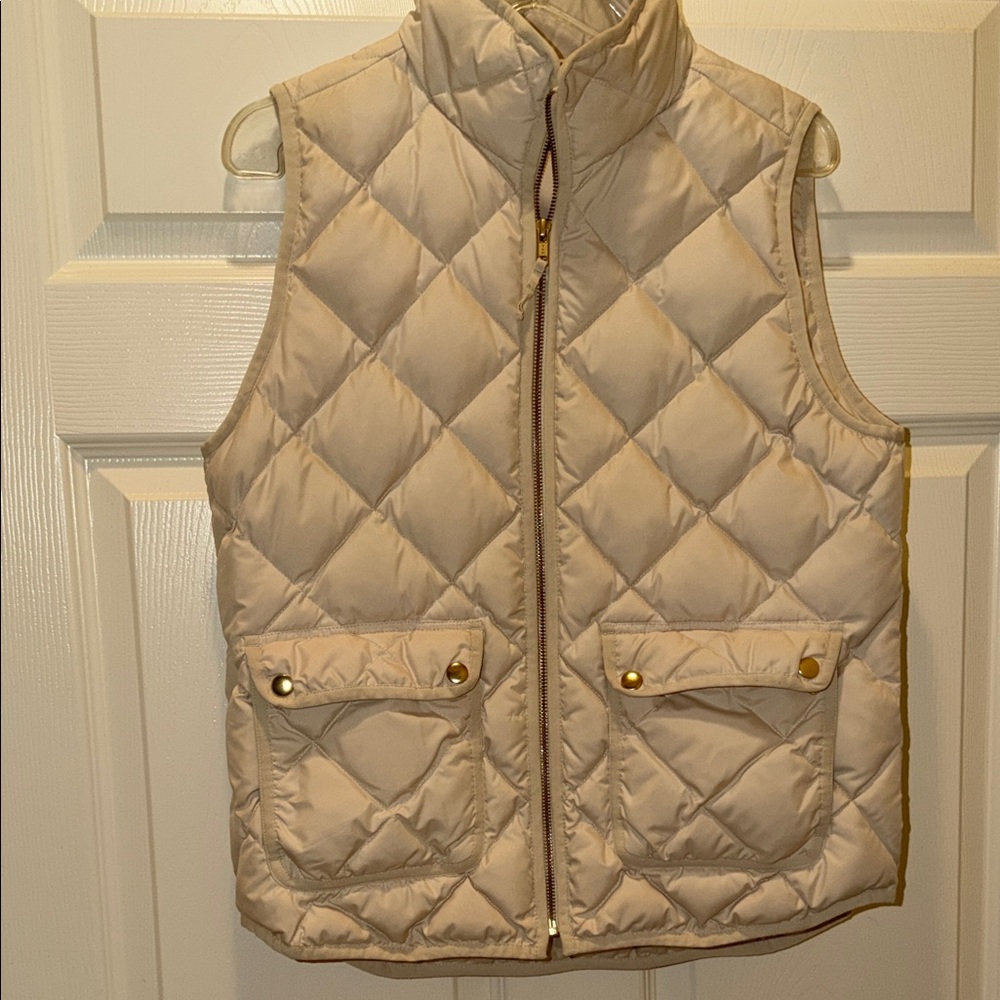 J. Crew Quilted Vest in Beige